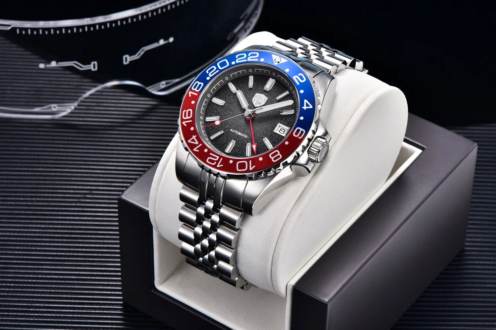 RollsTimi GMT — Automático con bisel cerámico, zafiro AR y Seiko NH34