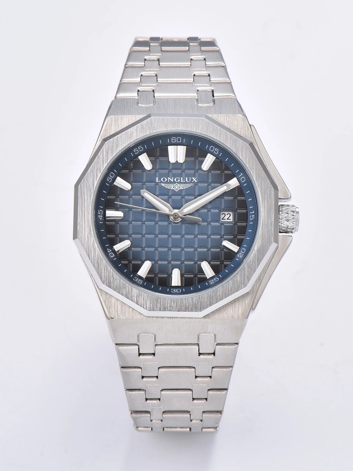 Longlux 8076LG — Reloj automático asequible con fecha en acero