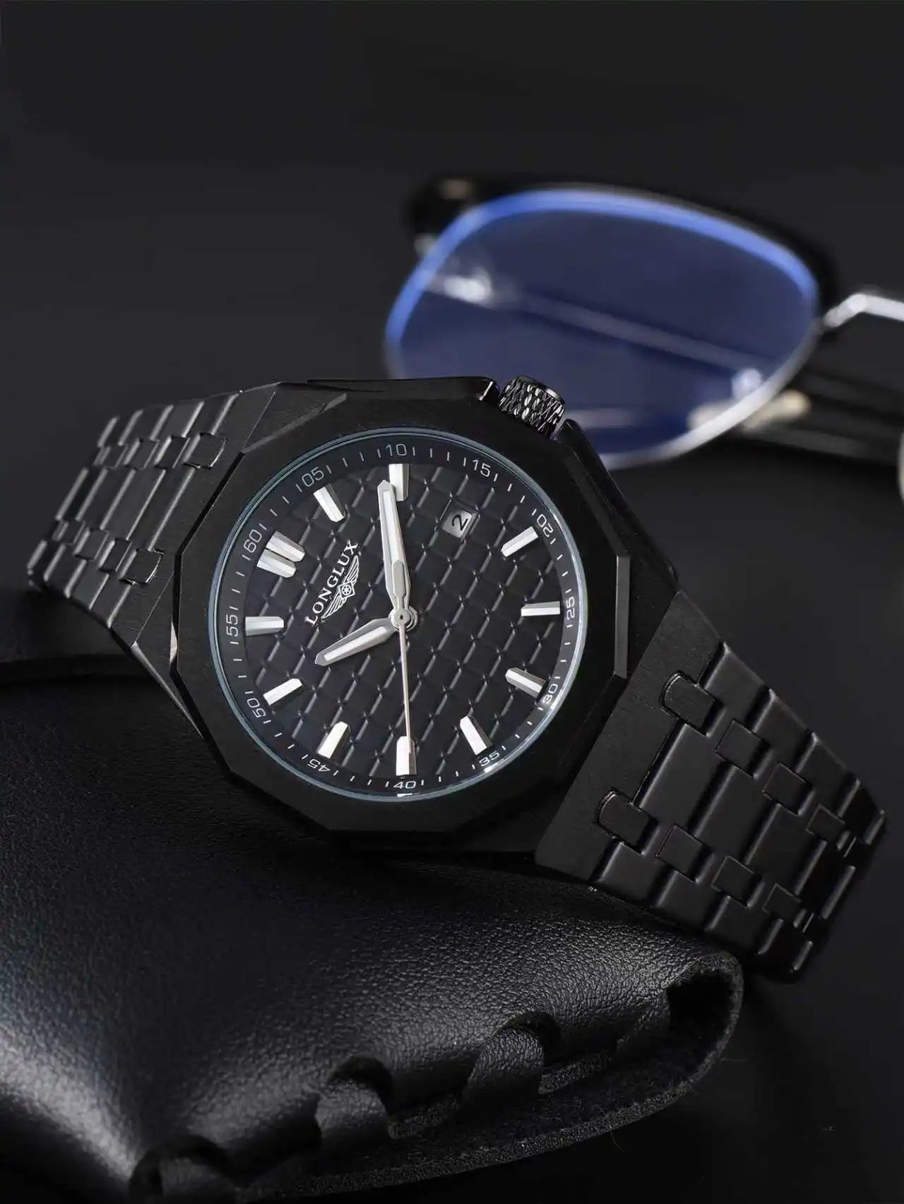 Longlux 8076LG — Reloj automático asequible con fecha en acero