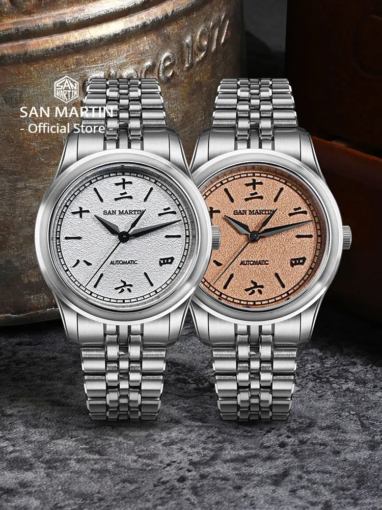 San Martin SN0144-CG4 — Gada MOP y Sparkle con Miyota 90S5 (39 mm)