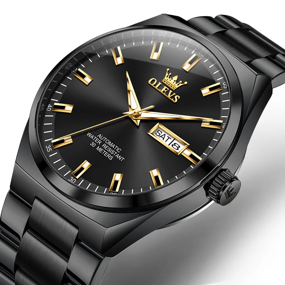 OLEVS Datejust — Reloj automático clásico en acero 316L