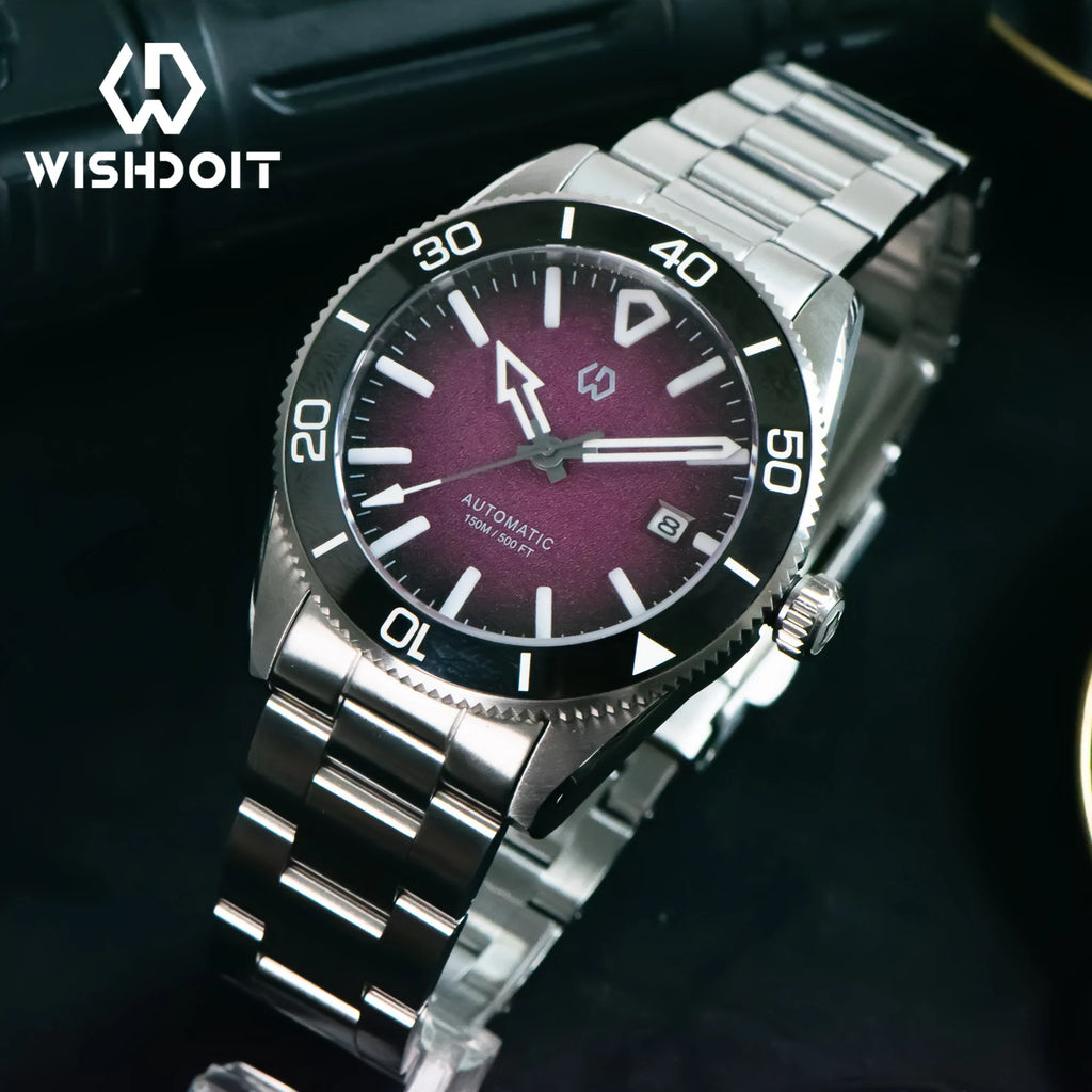 Wishdoit Aqua Storm — Diver automático con bisel cerámico y esfera 3D (15 ATM)