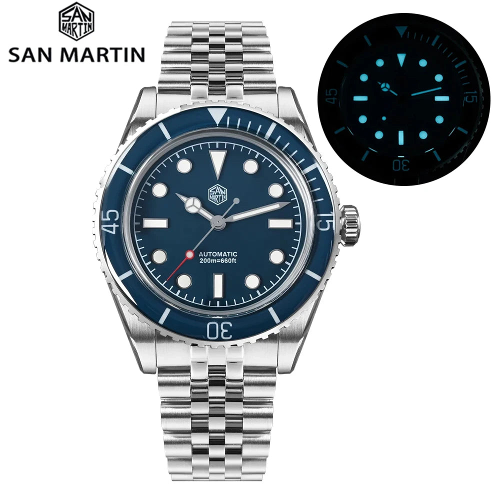 San Martin SN0133 — Diver vintage 40 mm con bisel zafiro y NH35 (20 ATM)