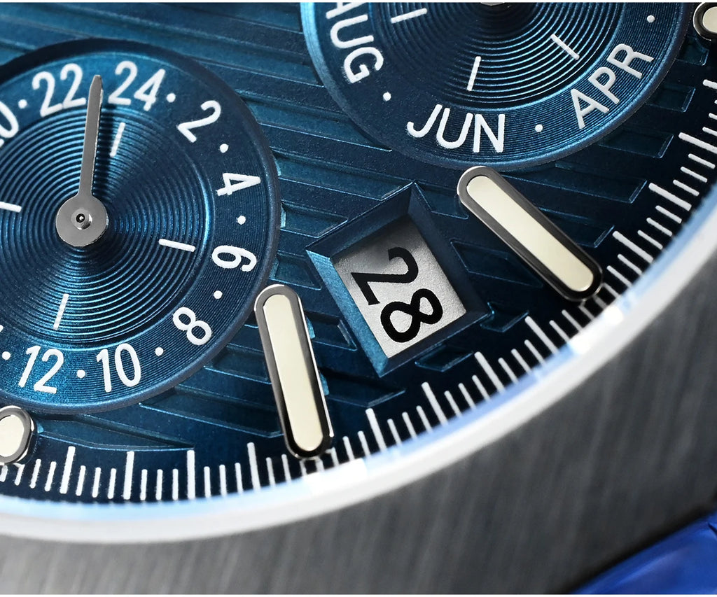 San Martin SN0075-G-B — Reloj cuadrado con Miyota 9120 y correa de caucho