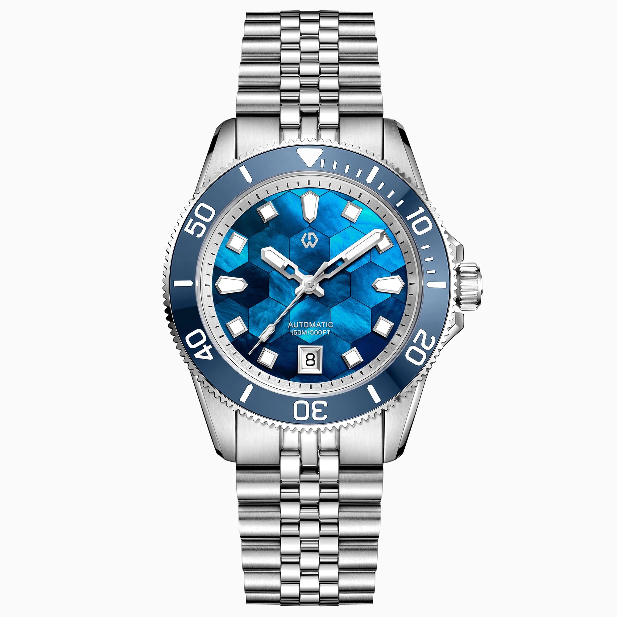 Wishdoit Black Bay — Diver automático con esfera de nácar (15 ATM)