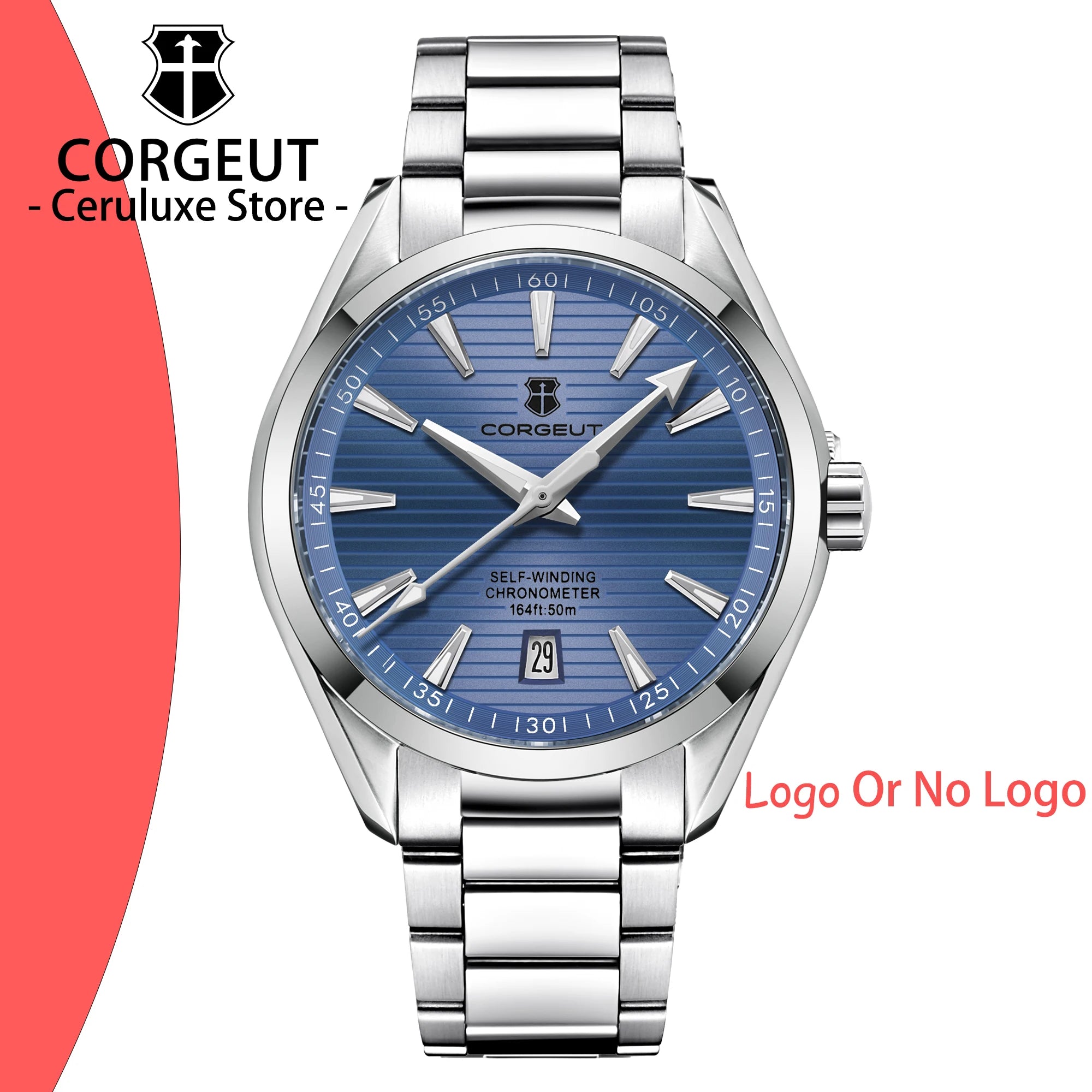 Corgeut 41 mm — Reloj automático diver con zafiro y Seiko NH35