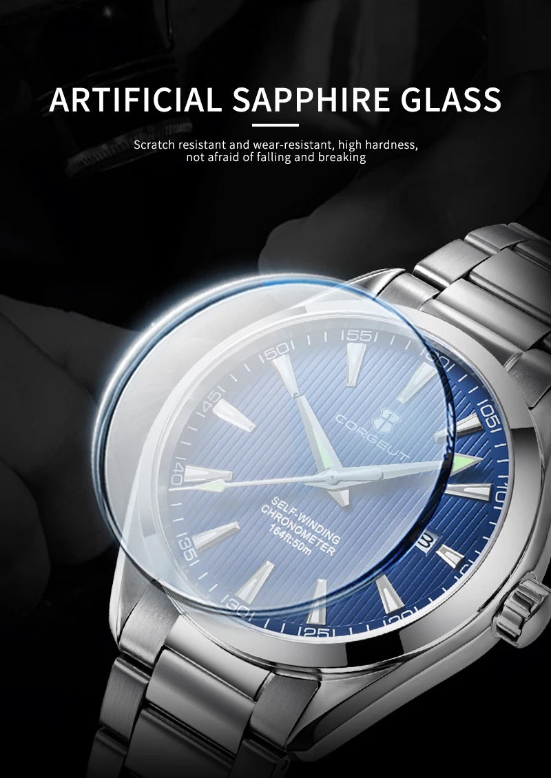Corgeut 41 mm — Reloj automático diver con zafiro y Seiko NH35