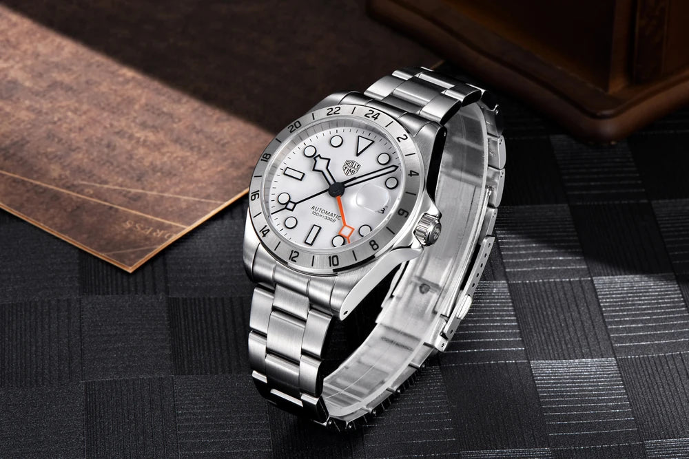 RollsTimi Explorer II — GMT automático con zafiro y Seiko NH34