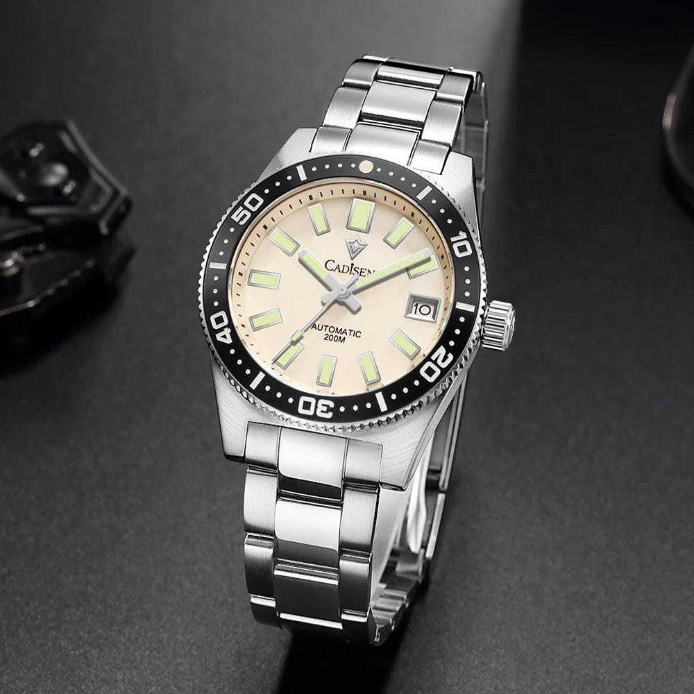 Cadisen Diver 38 mm — Reloj automático con zafiro y Miyota 8215 (20 ATM)