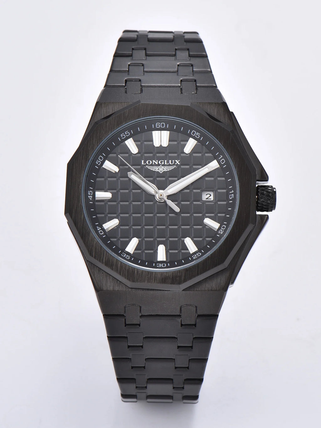 Longlux 8076LG — Reloj automático asequible con fecha en acero