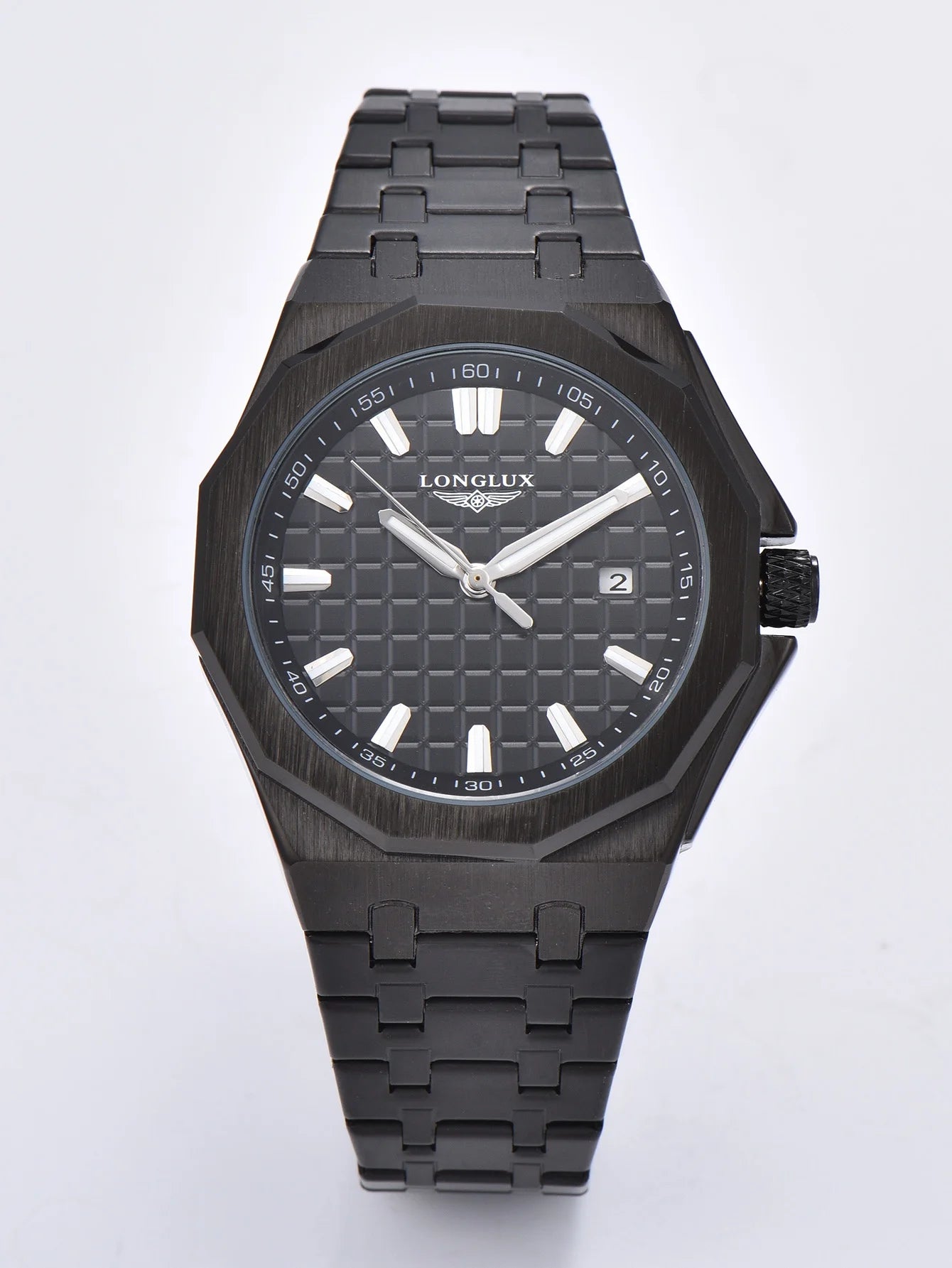 Longlux 8076LG — Reloj automático asequible con fecha en acero