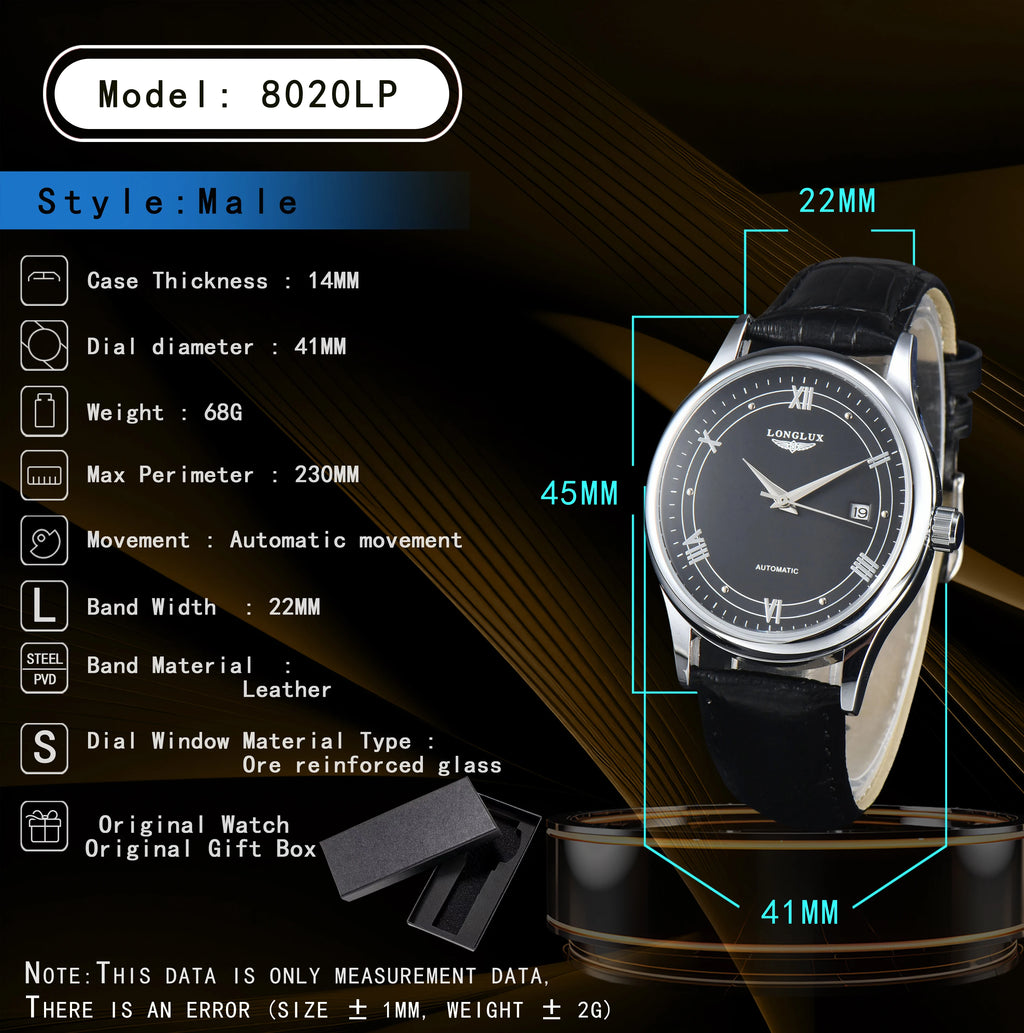 Longlux 8020LP — Reloj automático asequible con correa de cuero